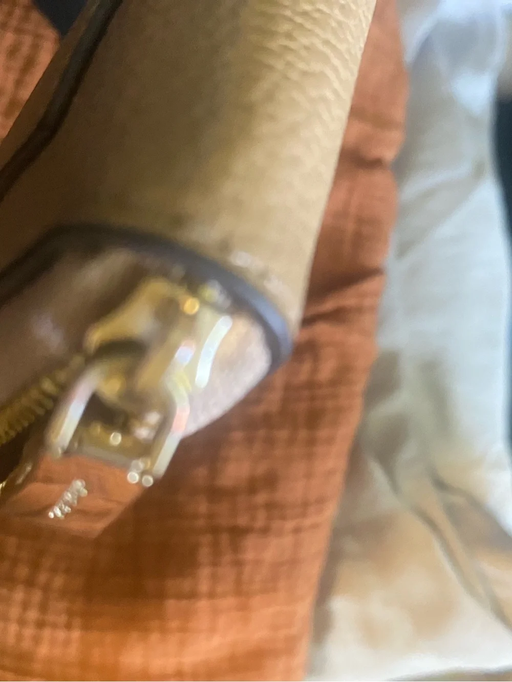Michael Kors Pebbled Leather Wallet in Beige with Gold Logo